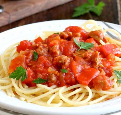 spaghetti with fresh tomatoes recipe by rasoi menu