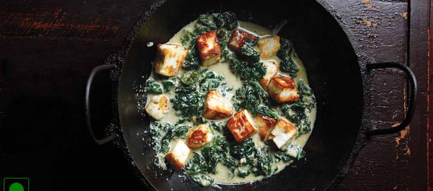 Paneer Spinach & Baked Beans Recipe